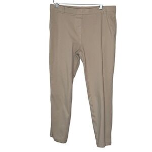 Quince Stretch Pull On Ponte Straight Leg Pants Beige Women's‎ Size Large Crop
